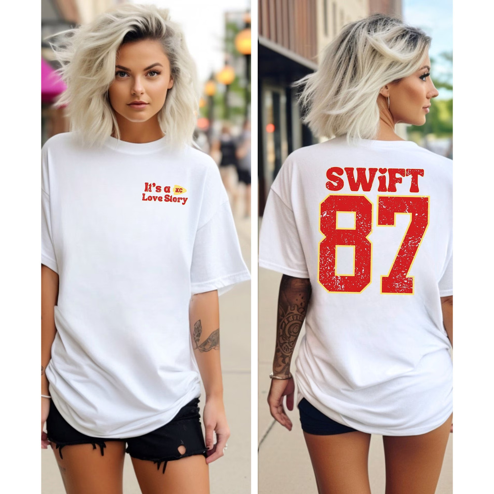 Travis Kelce And Shirt Love Story 2 Sided Shirt Travis Kelce Shirt